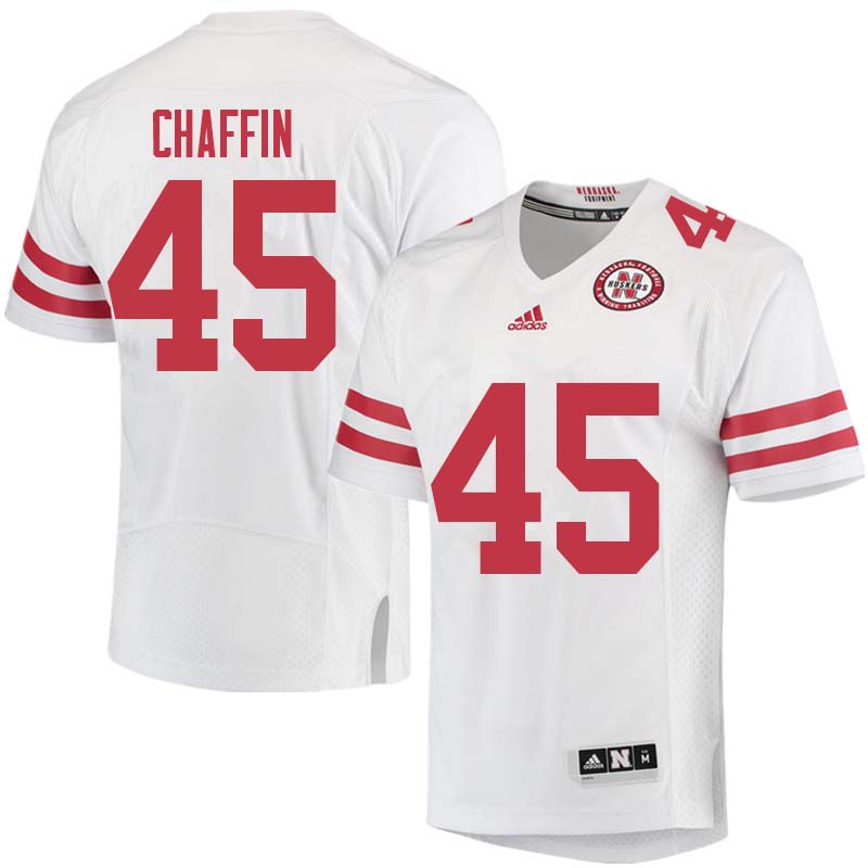 Men #45 Ty Chaffin Nebraska Cornhuskers College Football Jerseys Sale-White